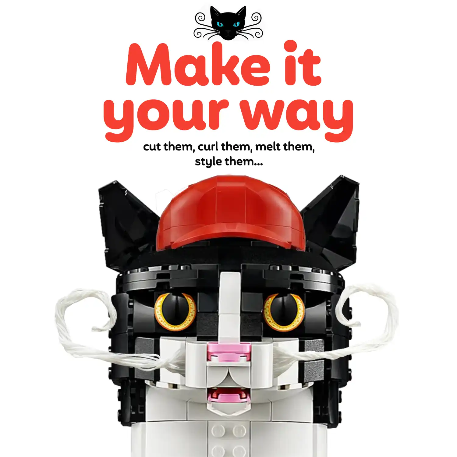 Loki’s Whisker Shapers for LEGO® Tuxedo/Orange Cat - DIY Whiskers! - Image 5