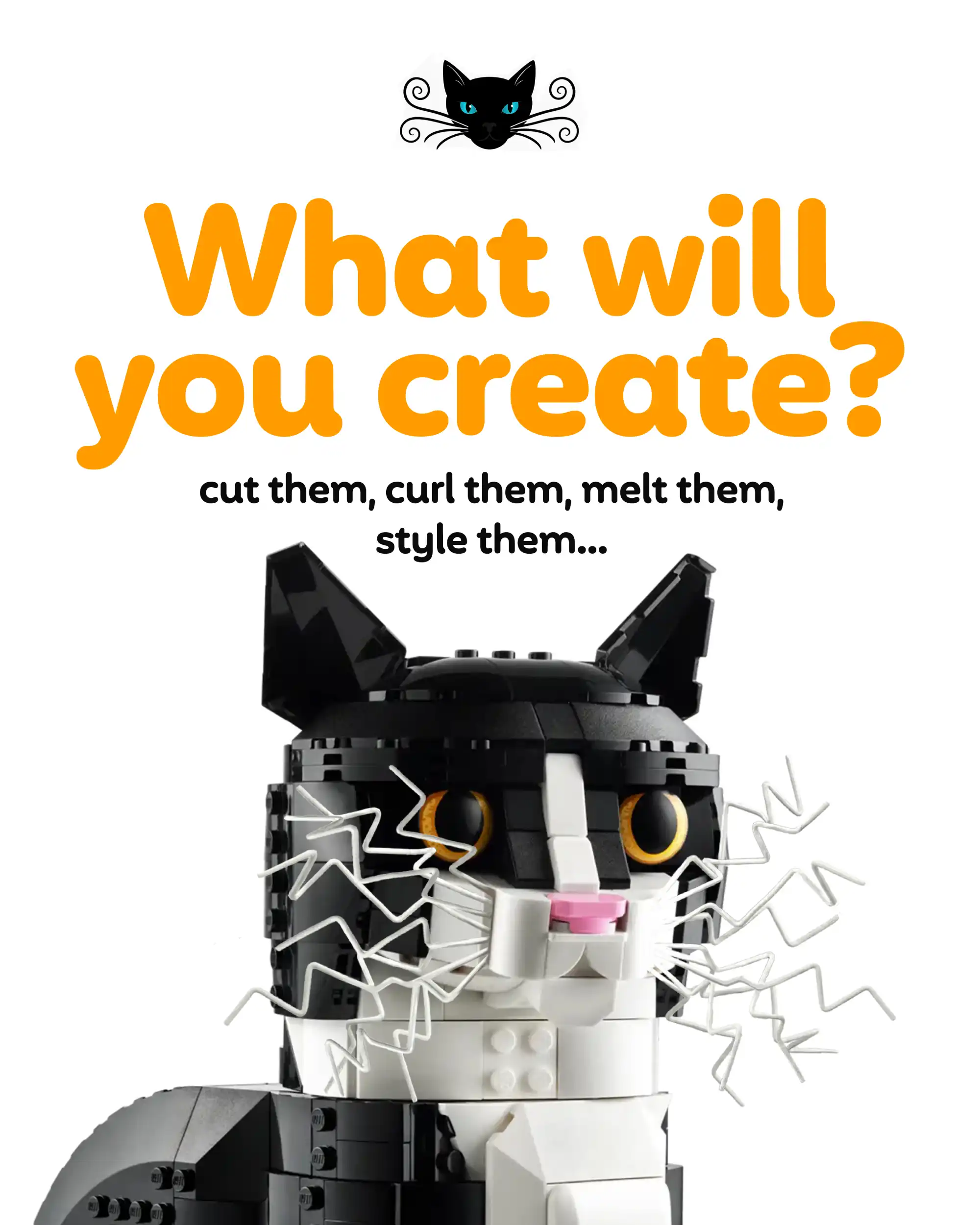 Loki’s Whisker Shapers for LEGO® Tuxedo/Orange Cat - DIY Whiskers! - Image 7