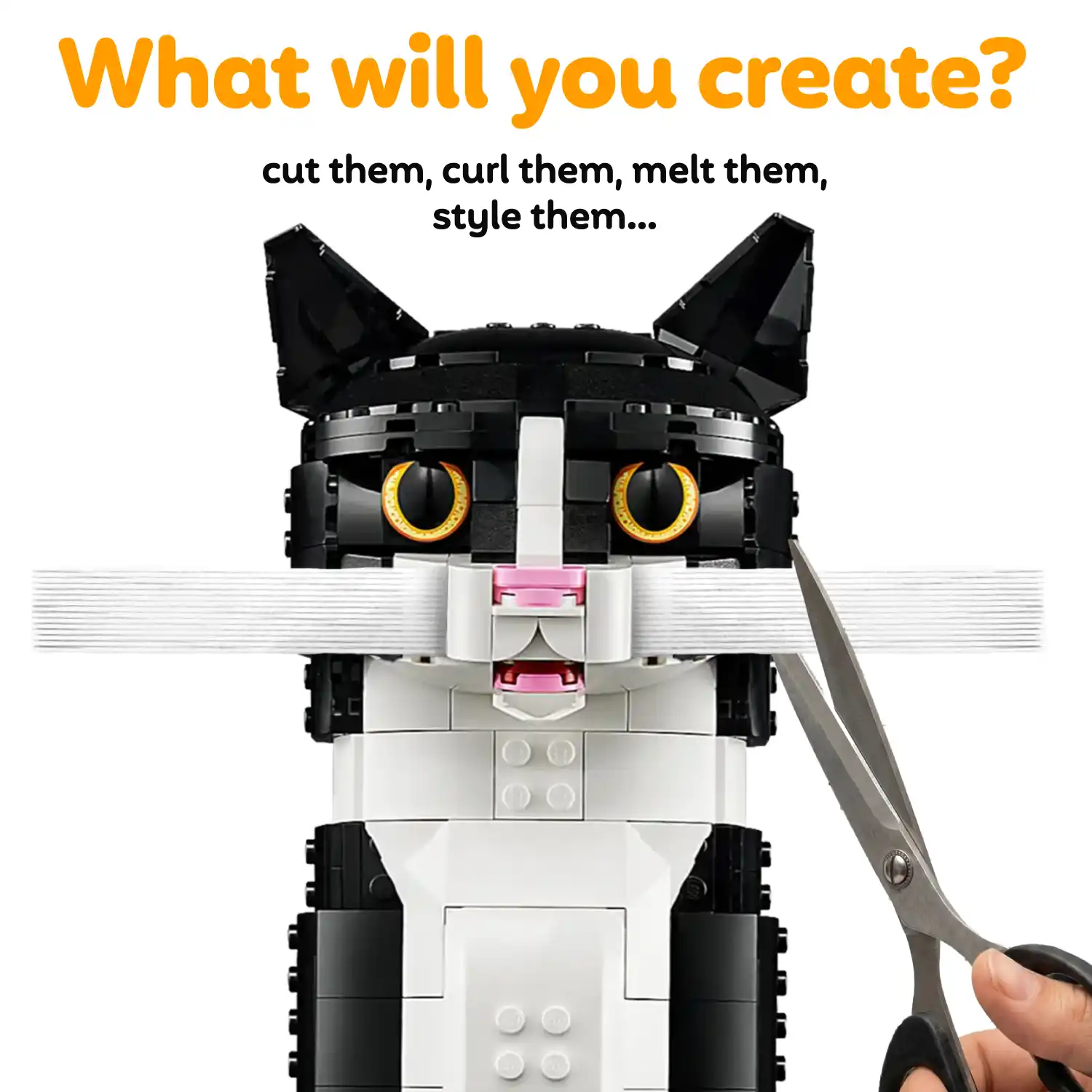 Loki’s Whisker Shapers for LEGO® Tuxedo/Orange Cat - DIY Whiskers! - Image 6